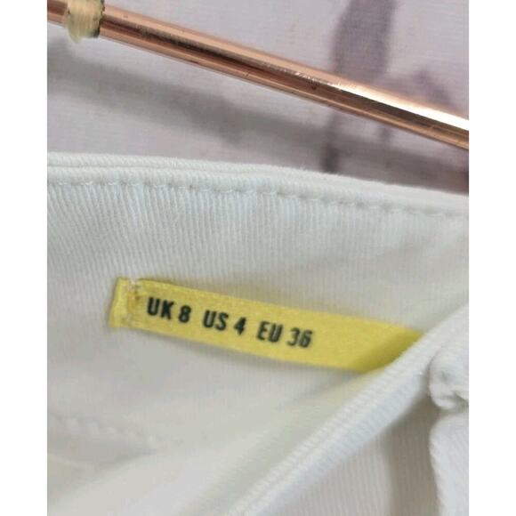 Anthropologie Pants Womens 4 White High Rise Crop Capri Trouser Stretch Maeve - Picture 4 of 13